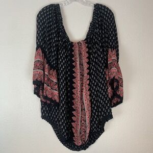 Life Style Woman Top 1X‎ Boho Whimsigoth Paisley Peasant Bell Sleeve Cottagecore